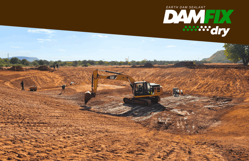 Seal a brand new earth dam with DAMFIX Dry at a fraction of the cost