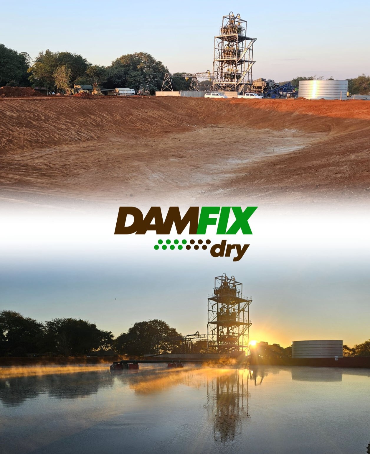 The final result of DAMFIX Dry, a fantastic solution to seal earth dams!